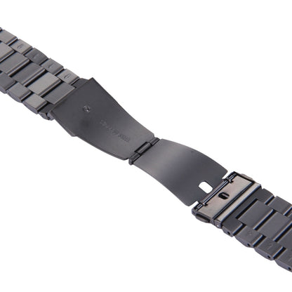 For Fitbit Blaze Smart Watch Butterfly Buckle 3 Beads Stainless Steel Watchband(Black) - Watch Bands by buy2fix | Online Shopping UK | buy2fix