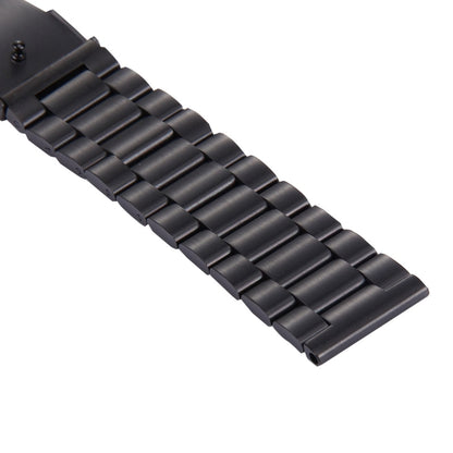 For Fitbit Blaze Smart Watch Butterfly Buckle 3 Beads Stainless Steel Watchband(Black) - Watch Bands by buy2fix | Online Shopping UK | buy2fix