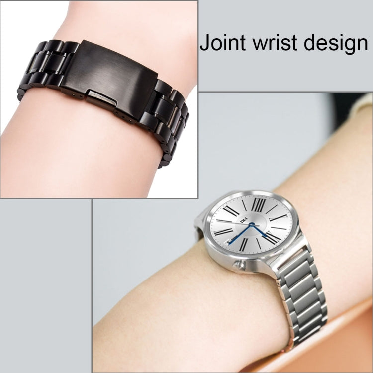 For Fitbit Blaze Smart Watch Butterfly Buckle 3 Beads Stainless Steel Watchband(Black) - Watch Bands by buy2fix | Online Shopping UK | buy2fix