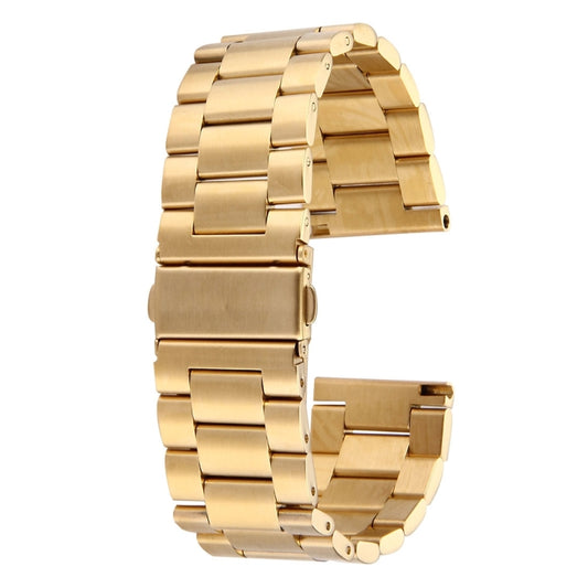 For Fitbit Blaze Smart Watch Butterfly Buckle 3 Beads Stainless Steel Watchband(Gold) - Watch Bands by buy2fix | Online Shopping UK | buy2fix
