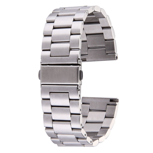 For Fitbit Blaze Smart Watch Butterfly Buckle 3 Beads Stainless Steel Watchband(Silver) - Watch Bands by buy2fix | Online Shopping UK | buy2fix