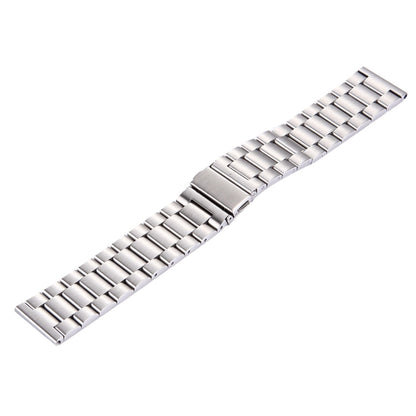 For Fitbit Blaze Smart Watch Butterfly Buckle 3 Beads Stainless Steel Watchband(Silver) - Watch Bands by buy2fix | Online Shopping UK | buy2fix