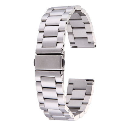 For Samsung Gear S2 Classic Smart Watch Butterfly Buckle 3 Beads Stainless Steel Watchband(Silver) - Watch Bands by buy2fix | Online Shopping UK | buy2fix