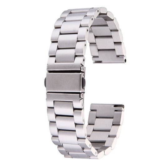 For Samsung Gear S2 Classic Smart Watch Butterfly Buckle 3 Beads Stainless Steel Watchband(Silver) - Watch Bands by buy2fix | Online Shopping UK | buy2fix