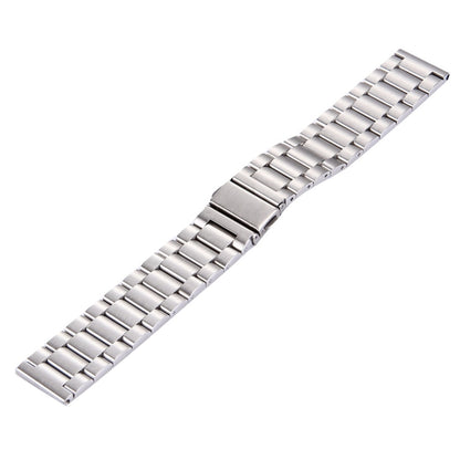 For Samsung Gear S2 Classic Smart Watch Butterfly Buckle 3 Beads Stainless Steel Watchband(Silver) - Watch Bands by buy2fix | Online Shopping UK | buy2fix