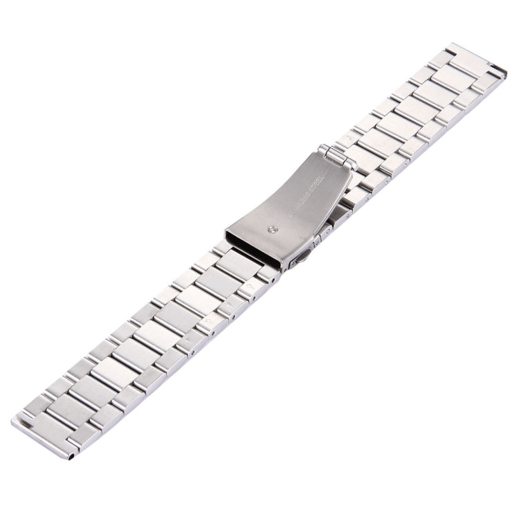 For Samsung Gear S2 Classic Smart Watch Butterfly Buckle 3 Beads Stainless Steel Watchband(Silver) - Watch Bands by buy2fix | Online Shopping UK | buy2fix