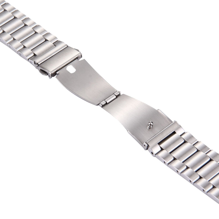 For Samsung Gear S2 Classic Smart Watch Butterfly Buckle 3 Beads Stainless Steel Watchband(Silver) - Watch Bands by buy2fix | Online Shopping UK | buy2fix