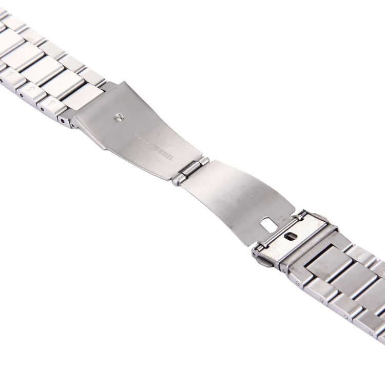 For Samsung Gear S2 Classic Smart Watch Butterfly Buckle 3 Beads Stainless Steel Watchband(Silver) - Watch Bands by buy2fix | Online Shopping UK | buy2fix