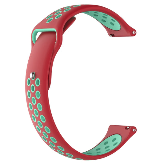 Double Color Watch Band for Galaxy S3 Ticwatch Pro(Coral Red + Mint Green) - Watch Bands by buy2fix | Online Shopping UK | buy2fix