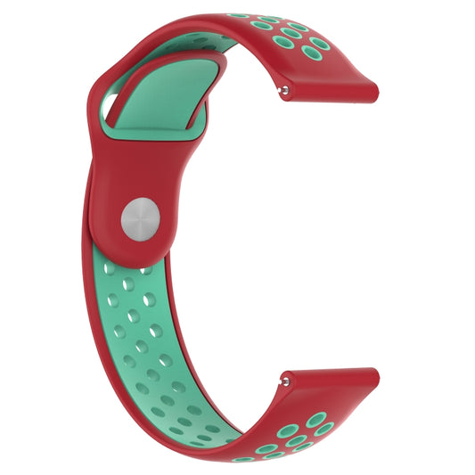 Double Color Watch Band for Galaxy S3 Ticwatch Pro(Coral Red + Mint Green) - Watch Bands by buy2fix | Online Shopping UK | buy2fix