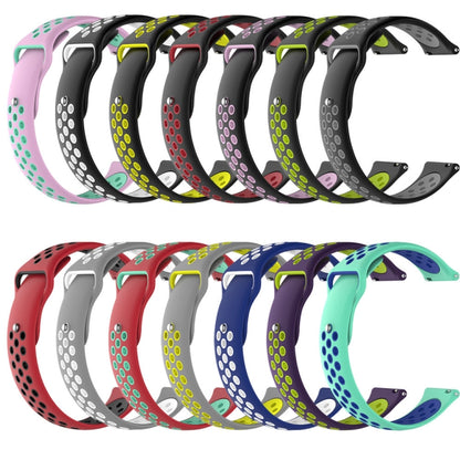 Double Color Watch Band for Galaxy S3 Ticwatch Pro(White + Baby Blue) - Watch Bands by buy2fix | Online Shopping UK | buy2fix