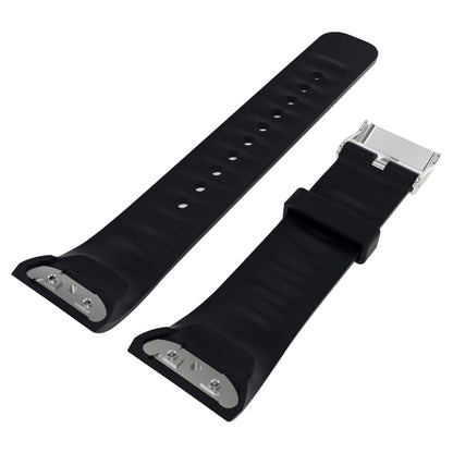 Solid Color Leather Watch Band for Galaxy Gear Fit2 R360 (Black) - Watch Bands by buy2fix | Online Shopping UK | buy2fix