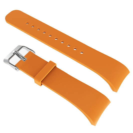 Solid Color Leather Watch Band for Galaxy Gear Fit2 R360 (Orange) - Watch Bands by buy2fix | Online Shopping UK | buy2fix