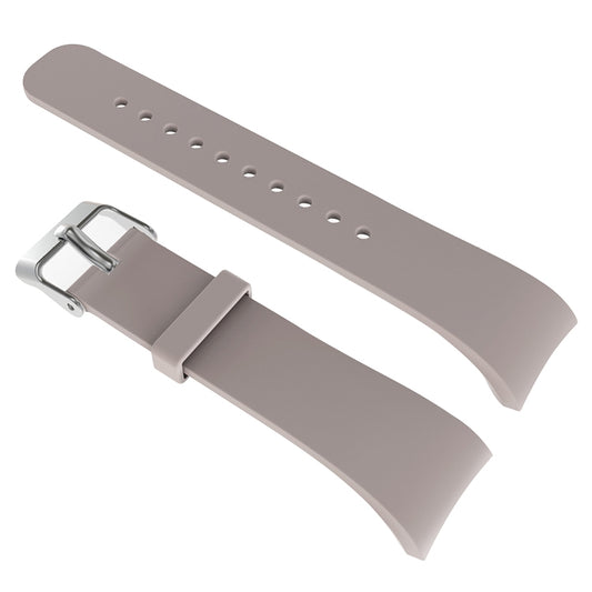 Solid Color Leather Watch Band for Galaxy Gear Fit2 R360 (Khaki) - Watch Bands by buy2fix | Online Shopping UK | buy2fix