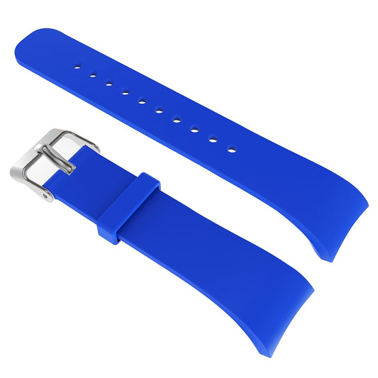 Solid Color Leather Watch Band for Galaxy Gear Fit2 R360 (Blue) - Watch Bands by buy2fix | Online Shopping UK | buy2fix