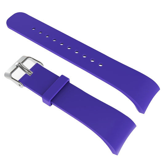 Solid Color Leather Watch Band for Galaxy Gear Fit2 R360 (Purple) - Watch Bands by buy2fix | Online Shopping UK | buy2fix
