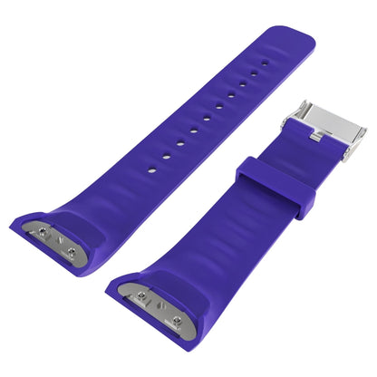 Solid Color Leather Watch Band for Galaxy Gear Fit2 R360 (Purple) - Watch Bands by buy2fix | Online Shopping UK | buy2fix