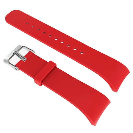 Solid Color Leather Watch Band for Galaxy Gear Fit2 R360 (Red) - Watch Bands by buy2fix | Online Shopping UK | buy2fix