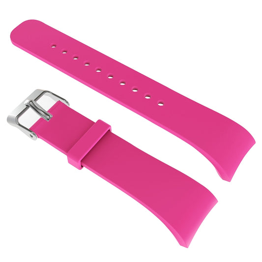 Solid Color Leather Watch Band for Galaxy Gear Fit2 R360 (Rose Red) - Watch Bands by buy2fix | Online Shopping UK | buy2fix
