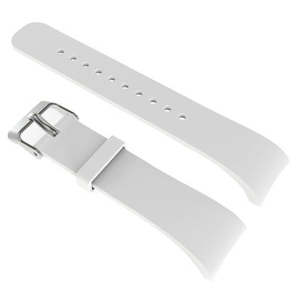 Solid Color Leather Watch Band for Galaxy Gear Fit2 R360 (White) - Watch Bands by buy2fix | Online Shopping UK | buy2fix