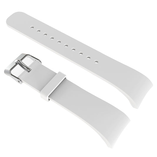 Solid Color Leather Watch Band for Galaxy Gear Fit2 R360 (White) - Watch Bands by buy2fix | Online Shopping UK | buy2fix