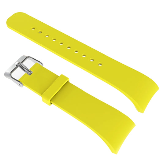 Solid Color Leather Watch Band for Galaxy Gear Fit2 R360 (Yellow) - Watch Bands by buy2fix | Online Shopping UK | buy2fix
