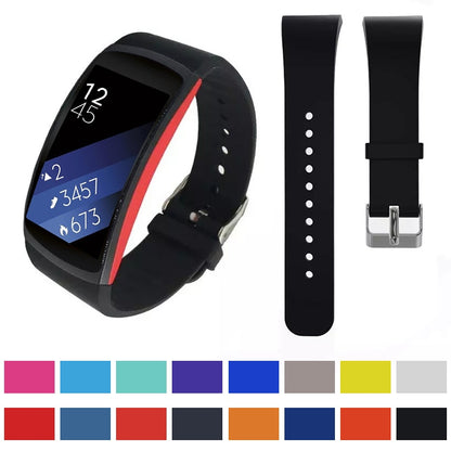 Solid Color Leather Watch Band for Galaxy Gear Fit2 R360 (Melon Red) - Watch Bands by buy2fix | Online Shopping UK | buy2fix