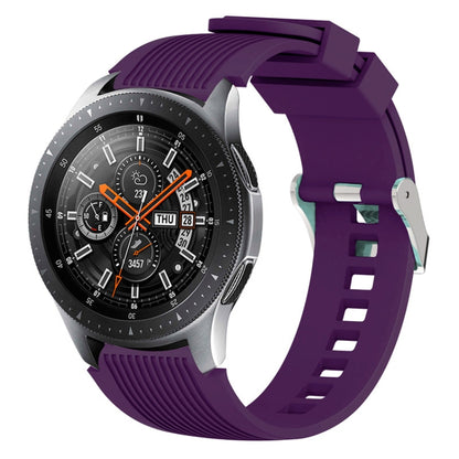 Vertical Grain Watch Band for Galaxy Watch 46mm(Purple) - Watch Bands by buy2fix | Online Shopping UK | buy2fix