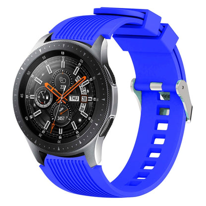 Vertical Grain Watch Band for Galaxy Watch 46mm(Sapphire Blue) - Watch Bands by buy2fix | Online Shopping UK | buy2fix