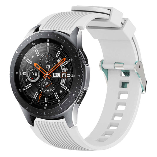 Vertical Grain Watch Band for Galaxy Watch 46mm(White) - Watch Bands by buy2fix | Online Shopping UK | buy2fix