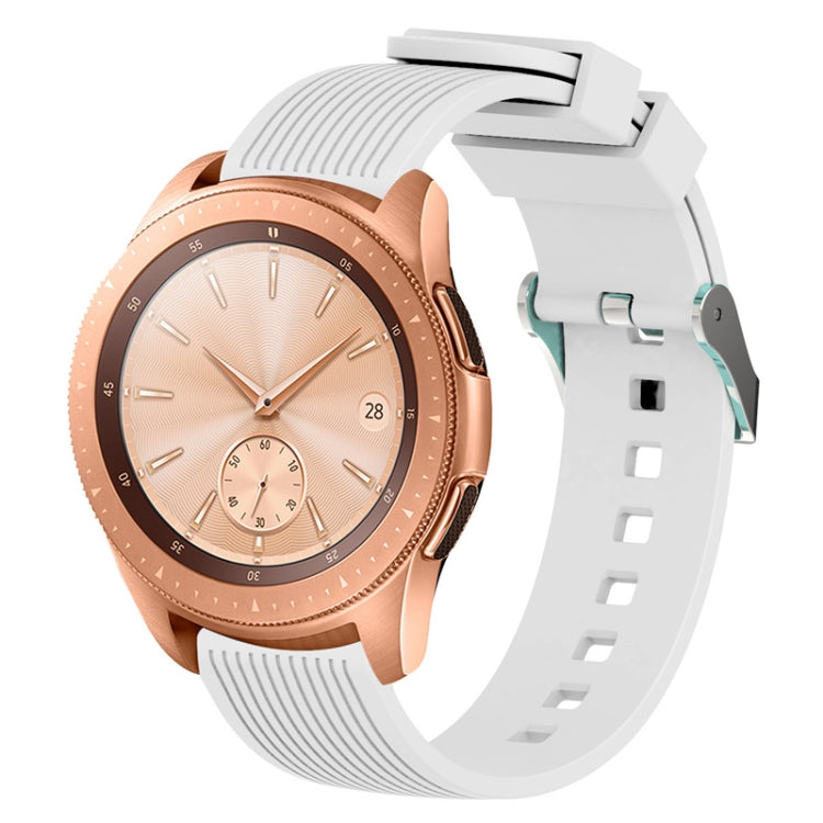 Vertical Grain Watch Band for Galaxy Watch 42mm(White) - Watch Bands by buy2fix | Online Shopping UK | buy2fix