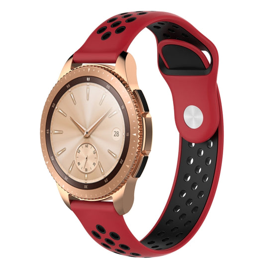 Double Color Watch Band for Galaxy Watch 42mm(Black Red) - Watch Bands by buy2fix | Online Shopping UK | buy2fix