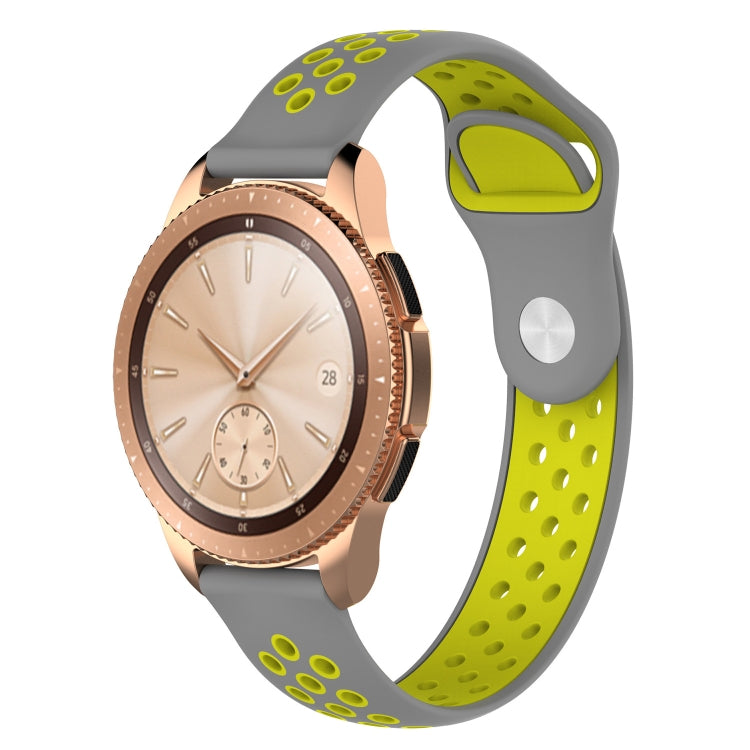 Double Color Watch Band for Galaxy Watch 42mm(Yellow + Grey) - Watch Bands by buy2fix | Online Shopping UK | buy2fix