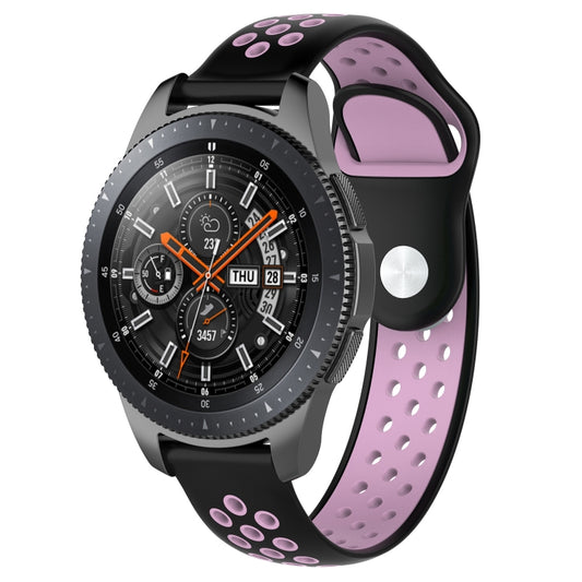 Double Color Watch Band for Galaxy Watch 46mm(Black Pink) - Watch Bands by buy2fix | Online Shopping UK | buy2fix