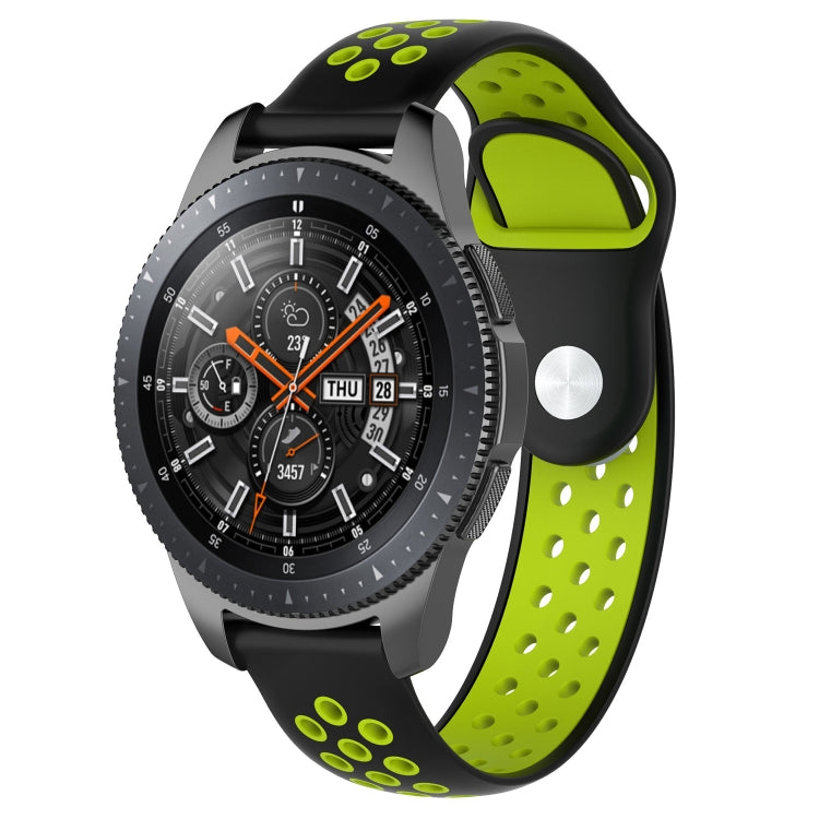 Double Color Watch Band for Galaxy Watch 46mm(Black+green) - Watch Bands by buy2fix | Online Shopping UK | buy2fix