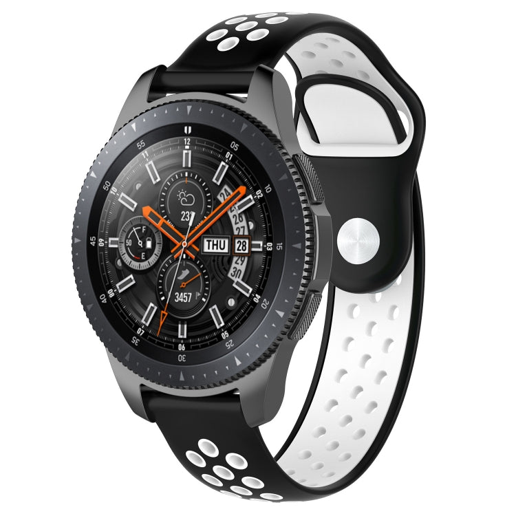 Double Color Watch Band for Galaxy Watch 46mm(Black White) - Watch Bands by buy2fix | Online Shopping UK | buy2fix