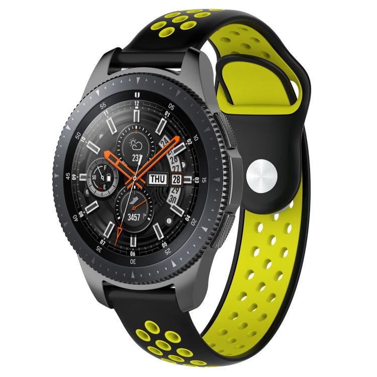 Double Color Watch Band for Galaxy Watch 46mm(Black Yellow) - Watch Bands by buy2fix | Online Shopping UK | buy2fix