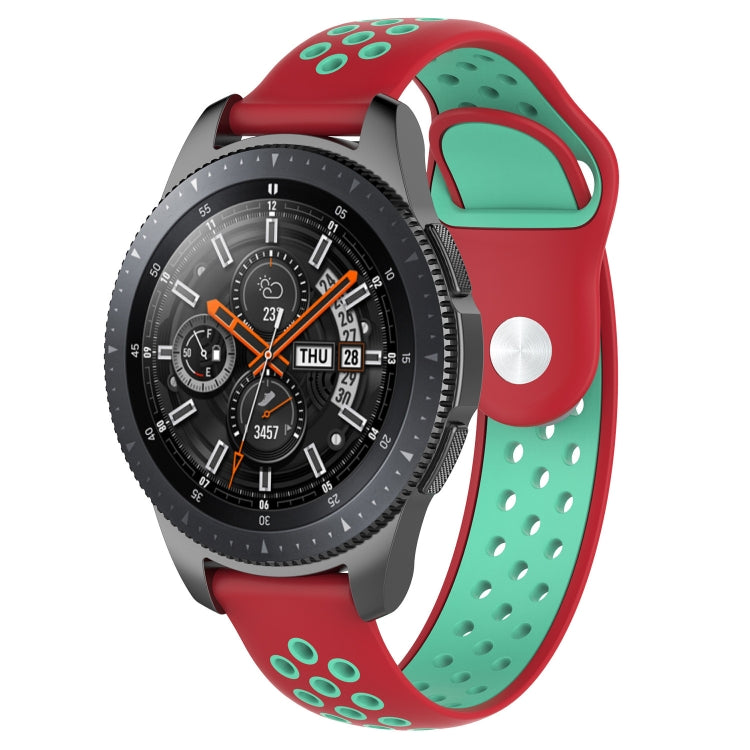 Double Color Watch Band for Galaxy Watch 46mm(Green+Red) - Watch Bands by buy2fix | Online Shopping UK | buy2fix