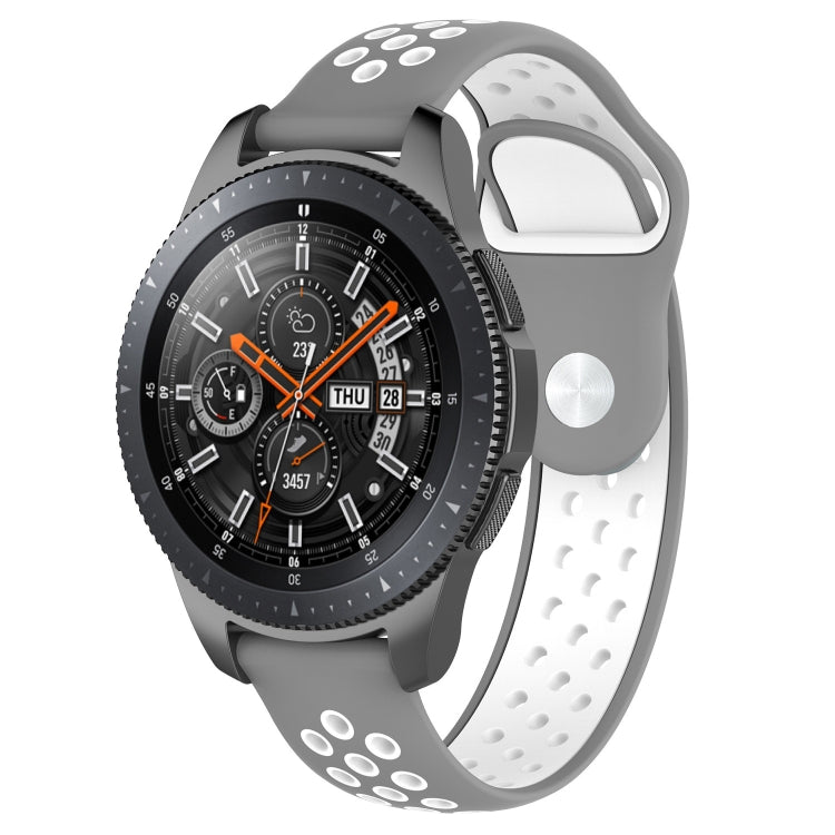 Double Color Watch Band for Galaxy Watch 46mm(Grey White) - Watch Bands by buy2fix | Online Shopping UK | buy2fix