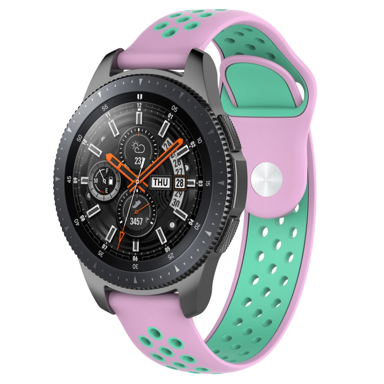 Double Color Watch Band for Galaxy Watch 46mm(Mint Green + Light Pink) - Watch Bands by buy2fix | Online Shopping UK | buy2fix