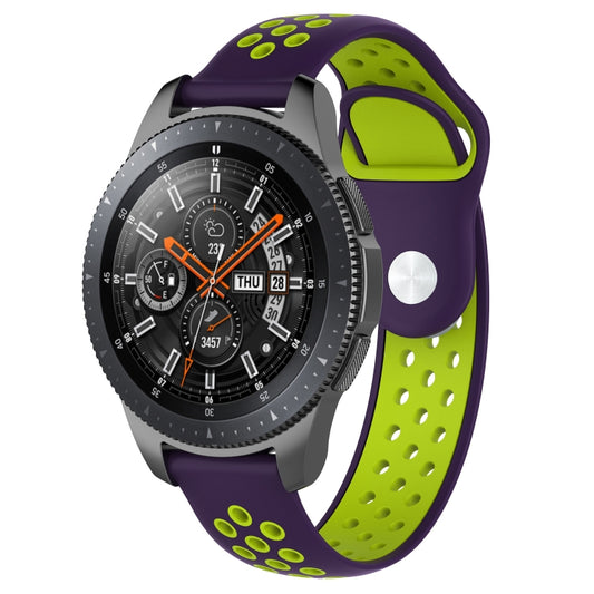 Double Color Watch Band for Galaxy Watch 46mm(Purple + Mint Green) - Watch Bands by buy2fix | Online Shopping UK | buy2fix