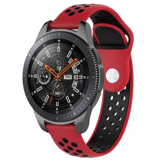 Double Color Watch Band for Galaxy Watch 46mm(Red Black) - Watch Bands by buy2fix | Online Shopping UK | buy2fix