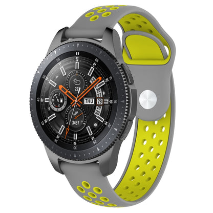 Double Color Watch Band for Galaxy Watch 46mm(Yellow + Grey) - Watch Bands by buy2fix | Online Shopping UK | buy2fix