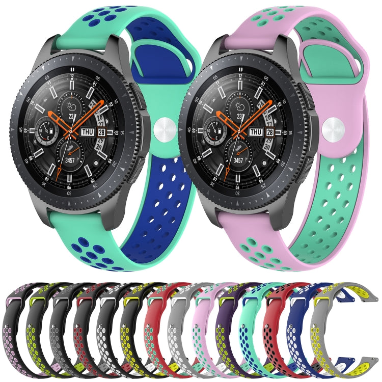 Double Color Watch Band for Galaxy Watch 46mm(Black White) - Watch Bands by buy2fix | Online Shopping UK | buy2fix