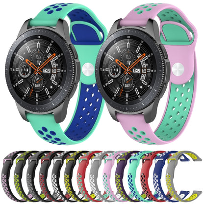 Double Color Watch Band for Galaxy Watch 46mm(Black White) - Watch Bands by buy2fix | Online Shopping UK | buy2fix