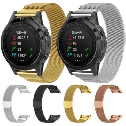 For Garmin Fenix 7S Milanese Watch Band (Rose Gold) - Watch Bands by buy2fix | Online Shopping UK | buy2fix