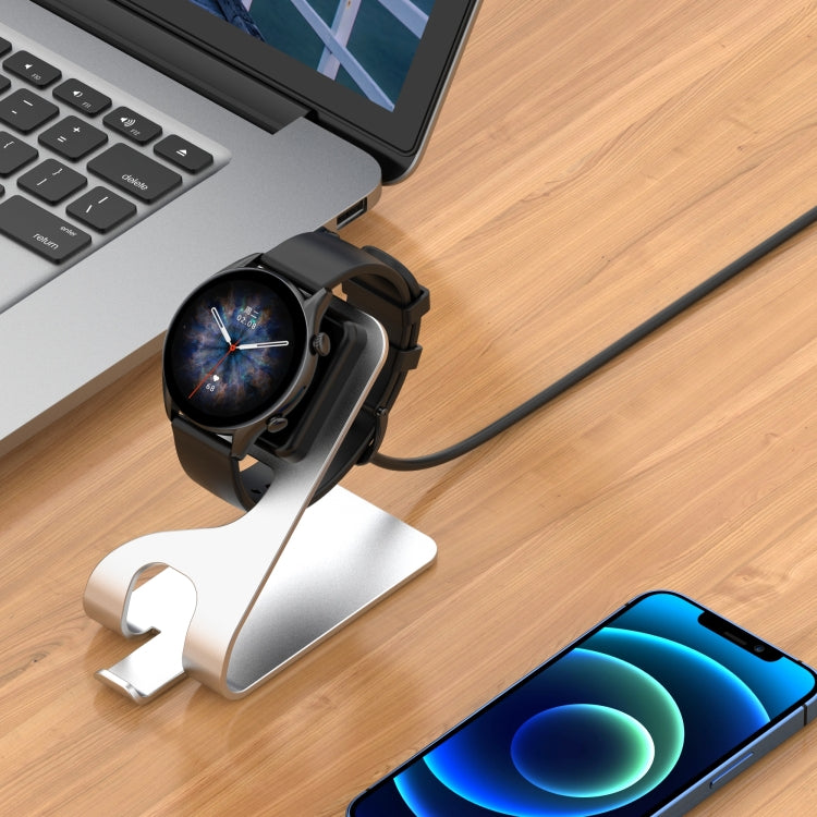 For Amazfit GTR3 / GTR3 Pro / GTS3 Rotatable Magnetic Metal Charging Base(Silver) - Charger by buy2fix | Online Shopping UK | buy2fix