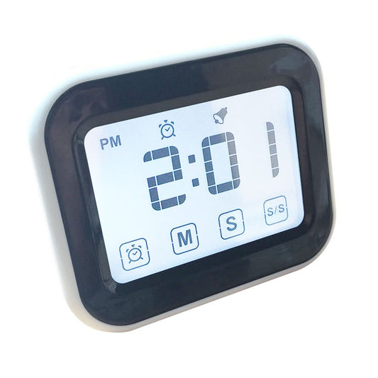 Kitchen Timer Digital Alarm Clock Large LCD Touch Screen Come with Night Light for Cooking Baking(White) - Digital Countdown by buy2fix | Online Shopping UK | buy2fix