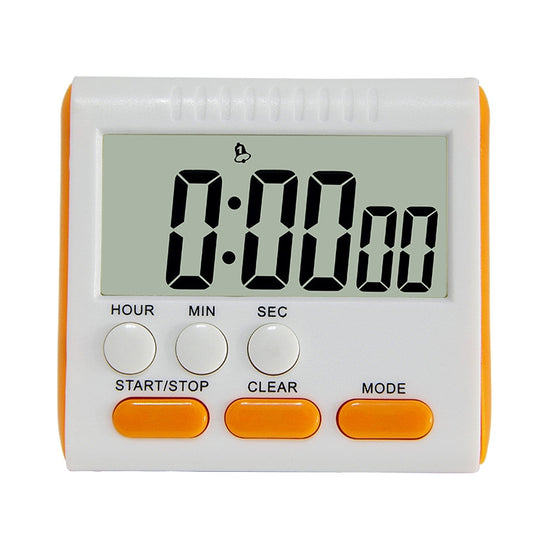 Kitchen Timer 24 Hours Digital Alarm Clock LCD Screen Magnetic Backing for Cooking Baking(Orange) - Digital Countdown by buy2fix | Online Shopping UK | buy2fix