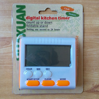 Kitchen Timer 24 Hours Digital Alarm Clock LCD Screen Magnetic Backing for Cooking Baking(Blue) - Digital Countdown by buy2fix | Online Shopping UK | buy2fix